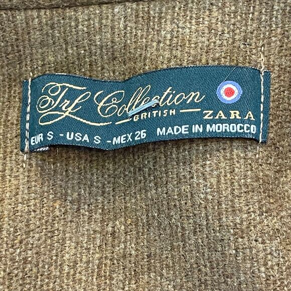 ZARA TRF British Collection Wool Military Peacoat Jacket S Preppy Academia - Picture 10 of 14